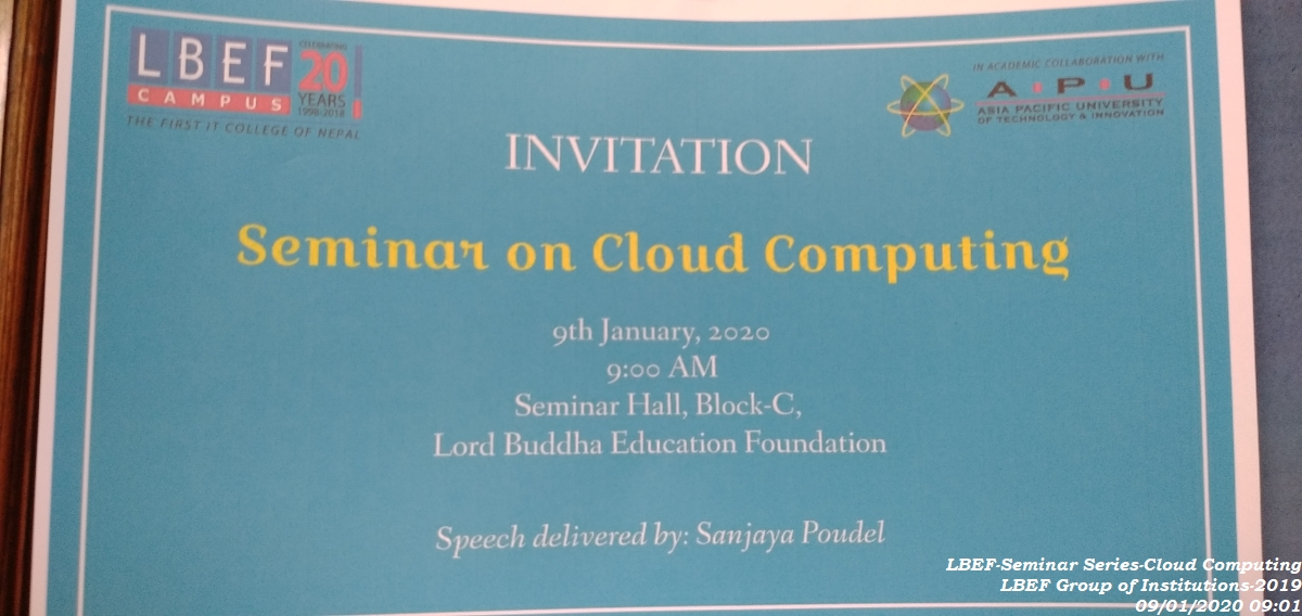 LBEF Seminar Series – Cloud Computing